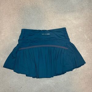 Gold Hinge Navy Pleated Mini Skirt
